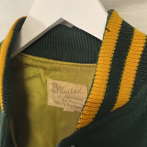 Rare Vintage 70’s Varsity Letterman Bomber Jacket Wool & Leather Size Medium - Picture 6 of 9